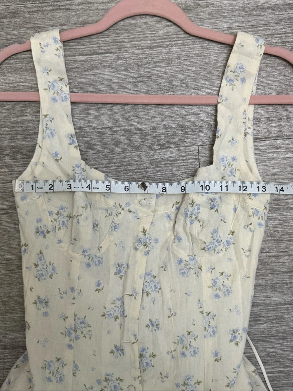Fait Par Foutch Francesca Mini Dress Vintage Iris Floral XS Cottagecore NWT